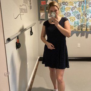 Navy Blue Lace Dress